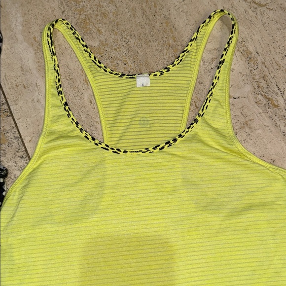 Two Lululemon Women's Racerback Tank Tops - Black and Yellow - Picture 2 of 5